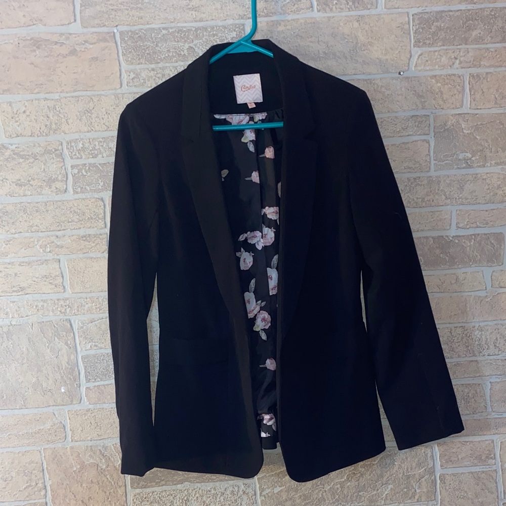 Candies Elegant Black Blazer with Floral Interior